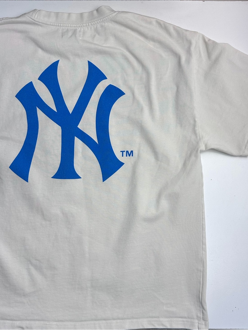 Peace Collective New York Yankees Baby Blue Writing on Ivory Heavyweight Tshirt - Picture 5 of 8